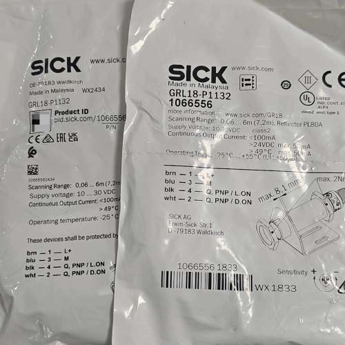 西克光电传感器GRL18-P1132，订货号1066556，【议】