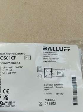 这是巴鲁夫（BALLUFF）BOS01CF 系列漫反射型光电【议】
