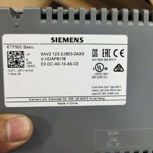 议 触摸屏KTP900 123 型号6AV2 Basic