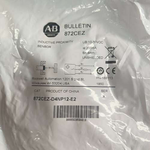 AB罗克韦尔872CEZ-D4NP12-E2接近开关，原[议]