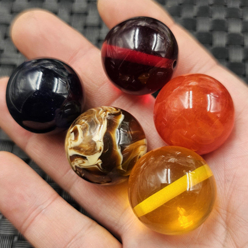 24毫米人造琥珀蜜蜡圆珠散珠仿老蜜蜡仿金珀血泊根珀手链饰品珠子