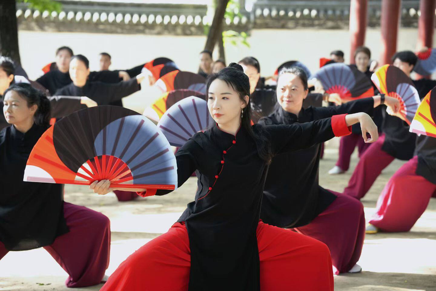 《扶摇》原版正品太极灵儿扶摇扇塑骨功夫响扇女式红色扇子武术扇