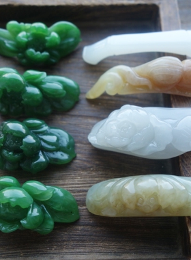 天然玉石莲花手牌复古手工编绳