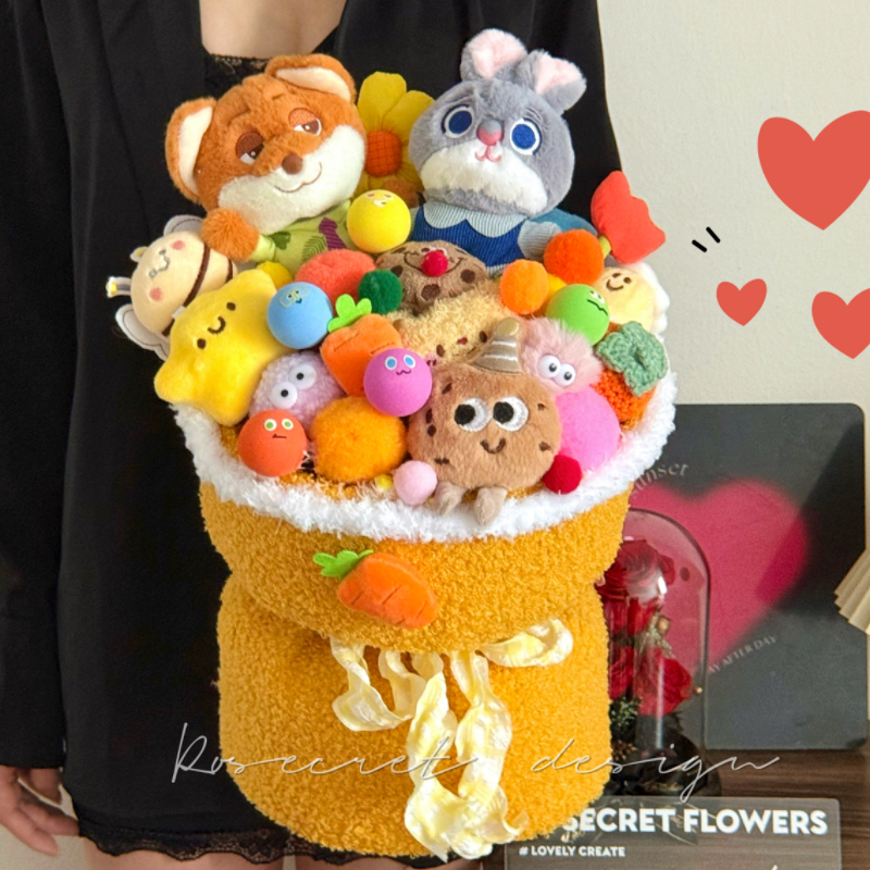 尼克狐创意祝福玩偶花束