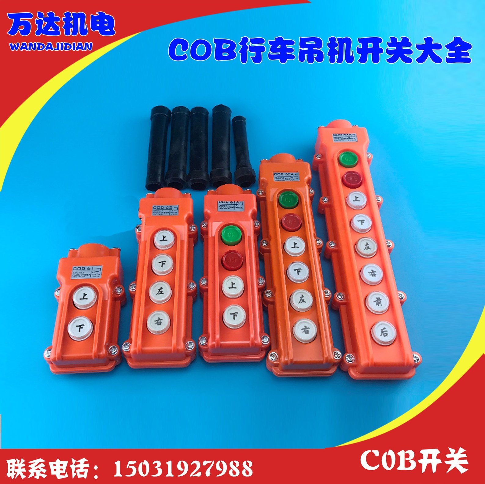 COB-61 62A63A 防雨吊车按钮 行车开关 起重按钮开关 带急停开关