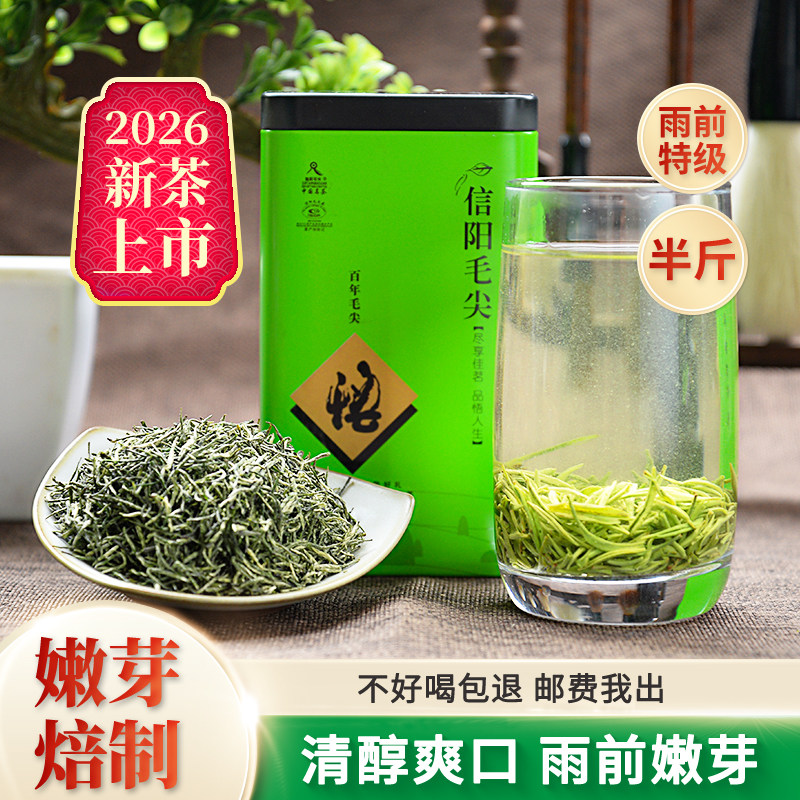 2026新茶信阳毛尖茶叶雨前绿茶特级高山嫩芽手工自产自销盒装250g
