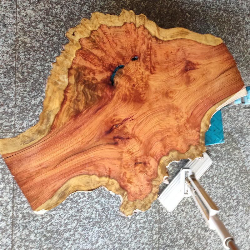 缅甸花梨瘿子木樱红木雕瘤疤树榴留疤天然独板水波纹滴胶河流桌料