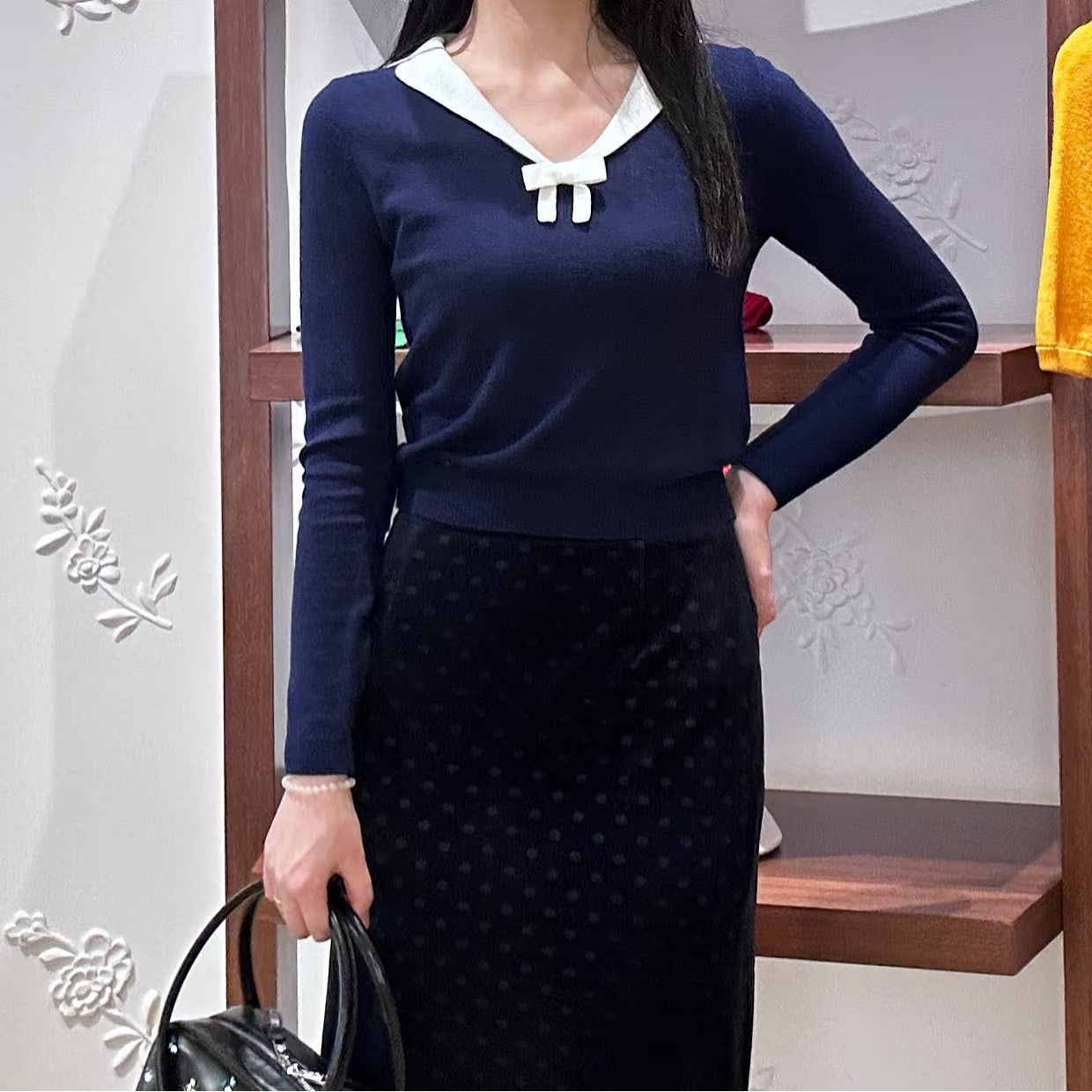 针织衫通勤修身打底衫女