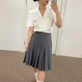 上海高版 本 25s新款 花一 时尚 百搭潮流单品A字百褶半裙shushuto