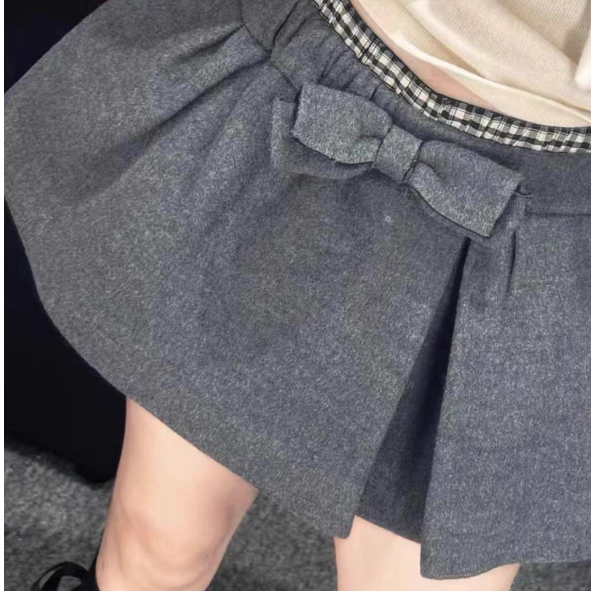 花一【上海定制】24ss学院花苞短裙卷轴真两件半身裙A字半裙Mrche
