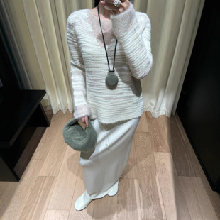 25s温柔风不规则针织镂空羊驼毛镂空套衫 本 swayi 上海高版 花一