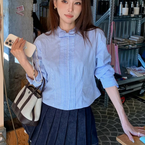 蝴蝶结立领衬衫百搭显瘦上衣