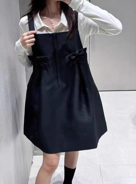 花一【上海高版本】25ss简约午夜诗集立体吊带蝴蝶结A吊带裙march