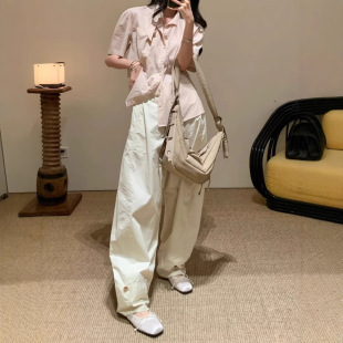 上海高版 弯刀垂感长裤 本 美式 女宽松显瘦休闲百搭 25ss新款 花一