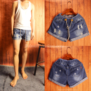新款 短裤 男女士水洗纯色修身 男女情侣热裤 男潮 牛仔三分超短裤 夏季