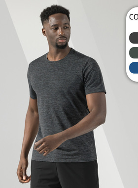 夏男士运动速干T恤宽松大码休闲运动健身短袖透气速干衣套头体恤