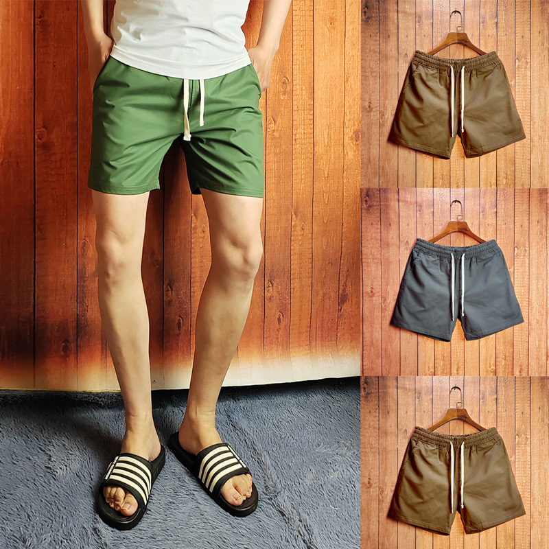 大码男士纯色纯棉短裤潮男三分裤情侣休闲中裤3裤超短裤沙滩裤潮