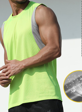 速干背心男士运动跑步无袖t恤弹力透气快干篮球服坎肩宽松健身衣