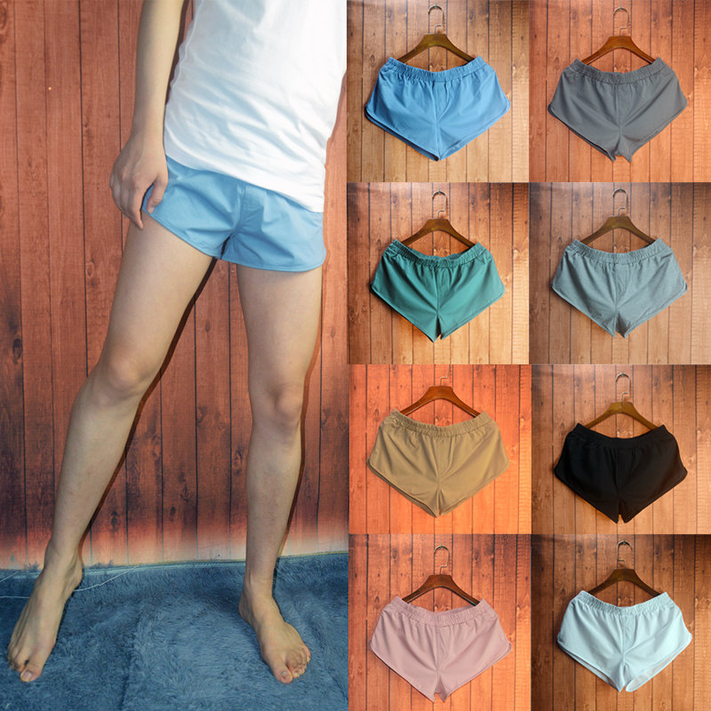 2023男士纯棉弹力跑步短裤马拉松三分裤田径超短裤健身热裤运动裤