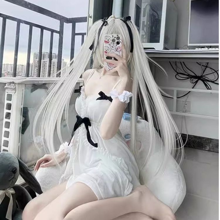 蕾丝吊带睡裙cos服带胸垫家居服