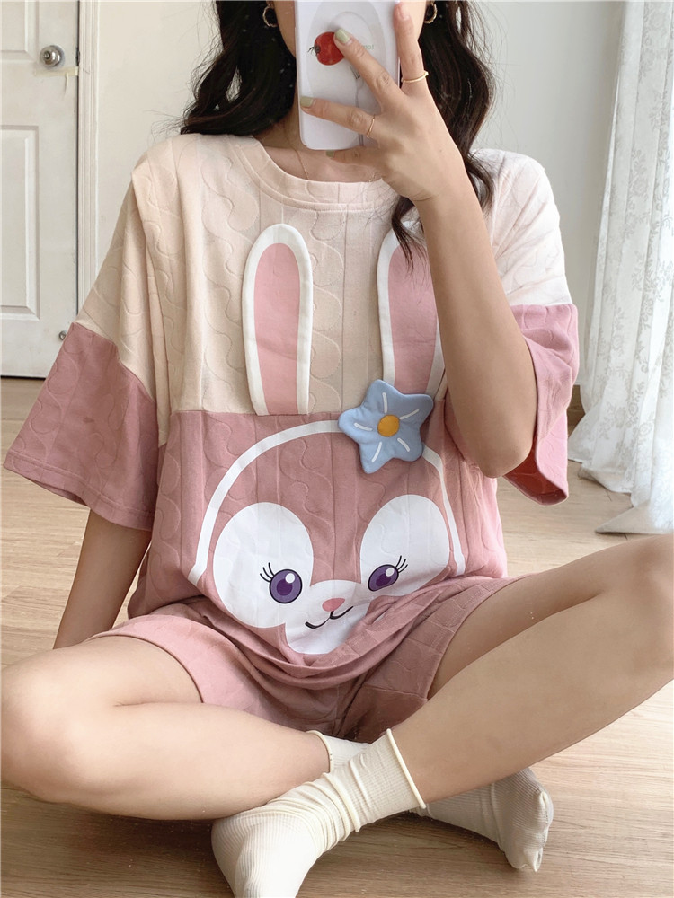 출산 잠옷 여성 여름 얇은 면화 반팔 반바지 임신 투피스 여름 간호 의류 간호 복