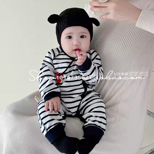 婴儿连体衣哈衣无骨爬服秋季条纹