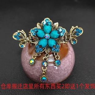 复古宫廷风发夹后脑勺抓夹半扎发发卡头饰古典优雅发抓小号横夹女