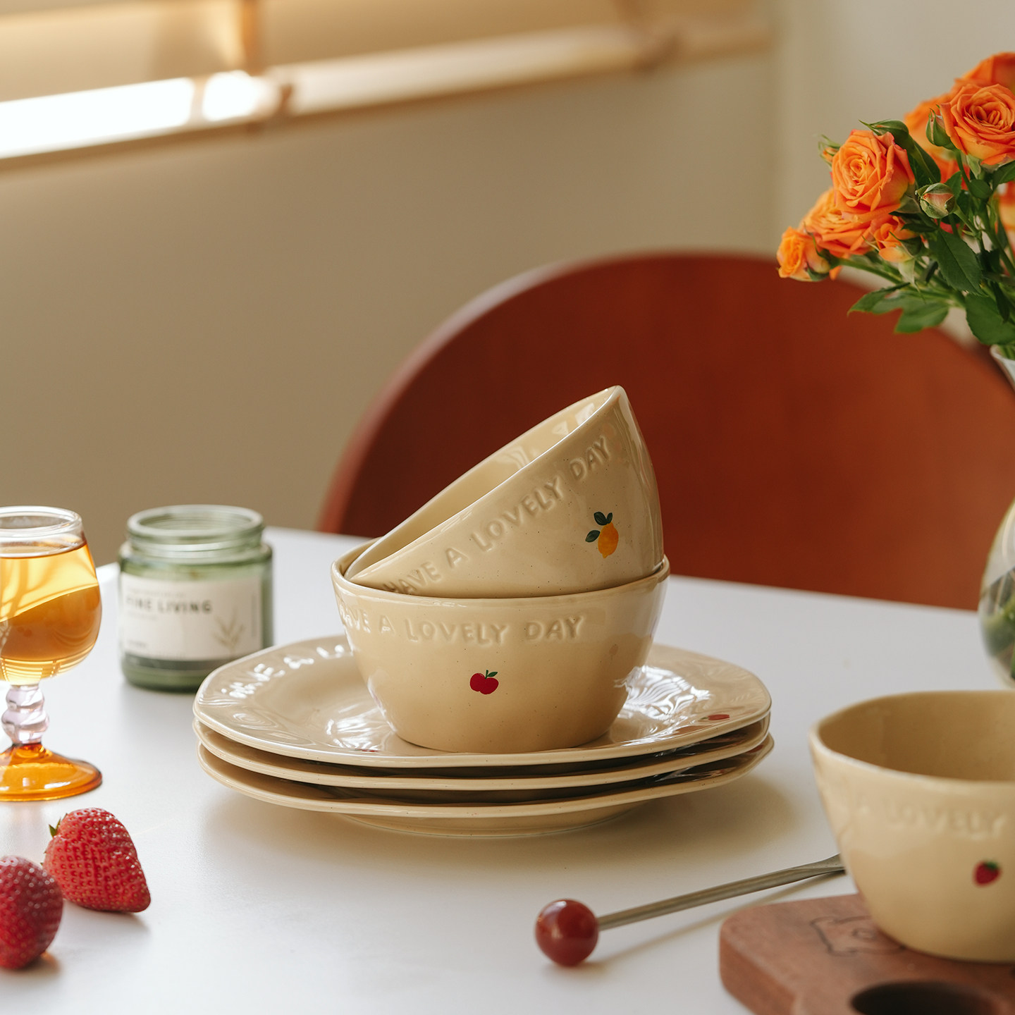 肆月2025新款高颜值特别好看精致漂亮釉下彩陶瓷小碗个人专用家用,餐饮具,碗,淘宝优惠券,粉丝福利购,淘宝优惠卷