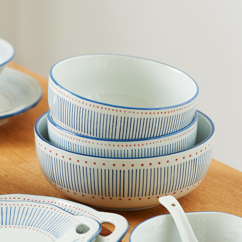 肆月大汤碗家用2025新款高级感陶瓷汤盆釉下彩大号汤面碗螺狮粉碗,餐饮具,碗,淘宝优惠券,粉丝福利购,淘宝优惠卷