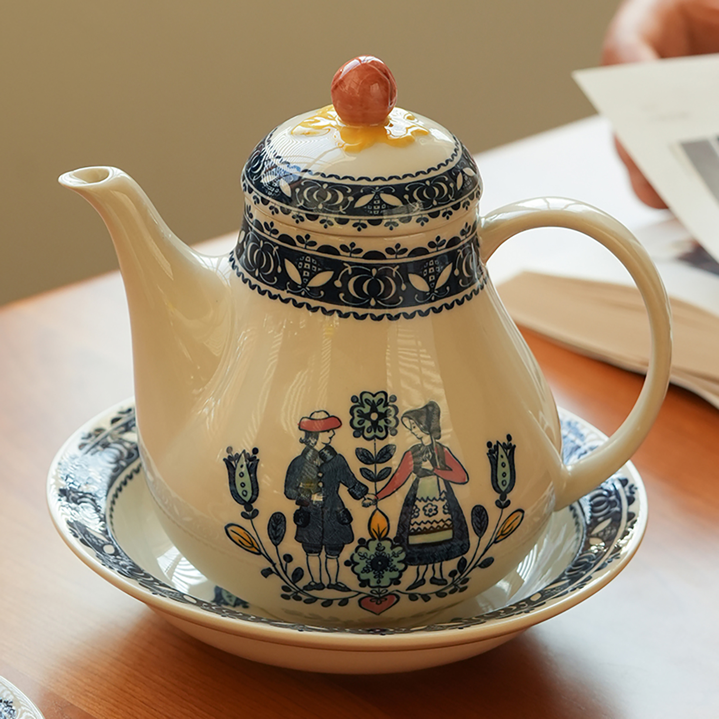 肆月泡茶壶套装中式陶瓷花茶水壶家用精致下午茶茶具高颜值耐高温