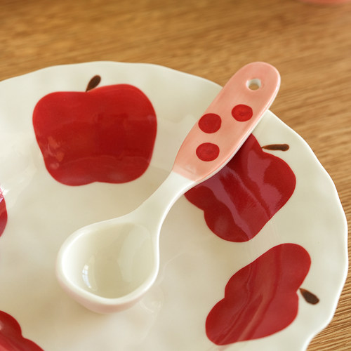 肆月ins风可爱陶瓷饭勺喝汤吃饭