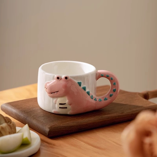 肆月马克杯家用杯子喝水儿童陶瓷早餐杯高颜值情侣水杯可爱釉下彩