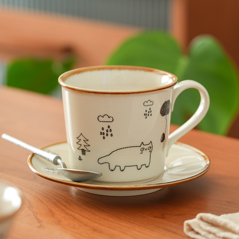 肆月复古ins风咖啡杯碟下午茶杯