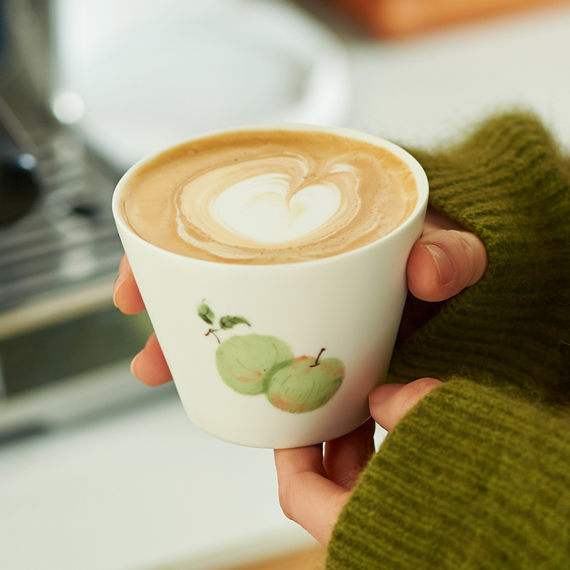 肆月咖啡杯拿铁拉花杯猪口杯小众手握杯子陶瓷马克杯下午茶杯精致