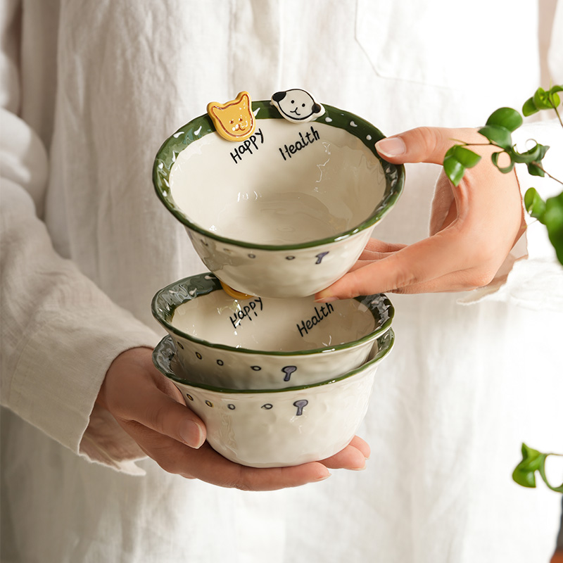 肆月可爱陶瓷碗米饭碗