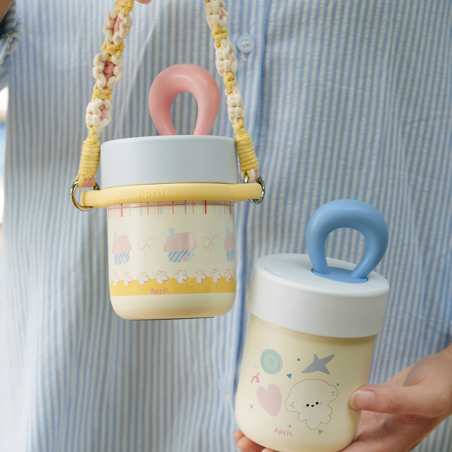 肆月 儿童保温杯316不锈钢陶瓷内胆水杯女款小巧便携外出带吸管杯