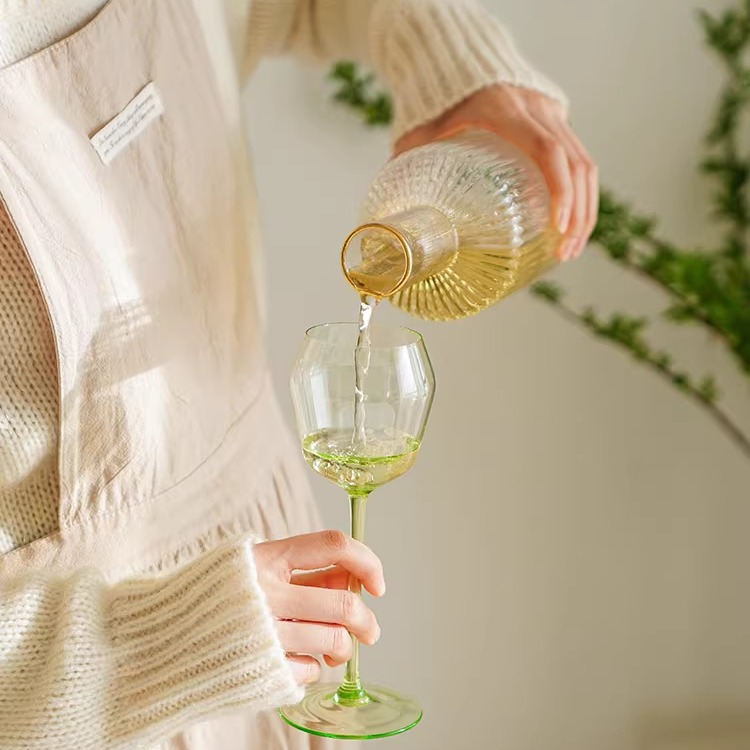 肆月玲珑小众简约高脚玻璃酒杯