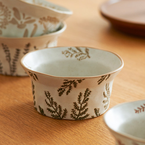 肆月日式复古风家用陶瓷吃饭小碗