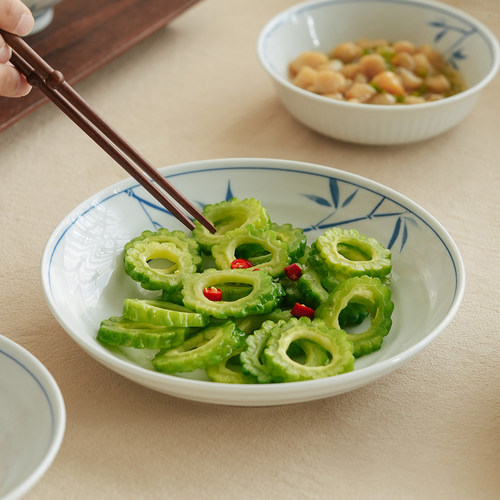 肆月中式陶瓷盘子子家用菜盘