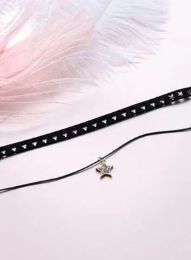 黑色颈链项链短款合集CHOKER4锁骨链时尚毛衣链蕾丝项圈