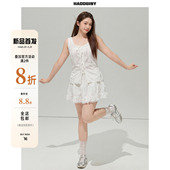 一件8.8折满2件8折 曾小咸大码 白色背心短裙套装 女装