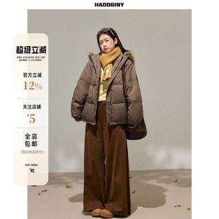 曾小咸大码女装 韩系微胖妹妹mm连帽羽绒棉服秋冬时髦高级感套装