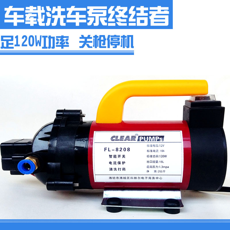 洗车器家用电动高压12V220V洗车高压水泵车载便携洗车机120W水枪