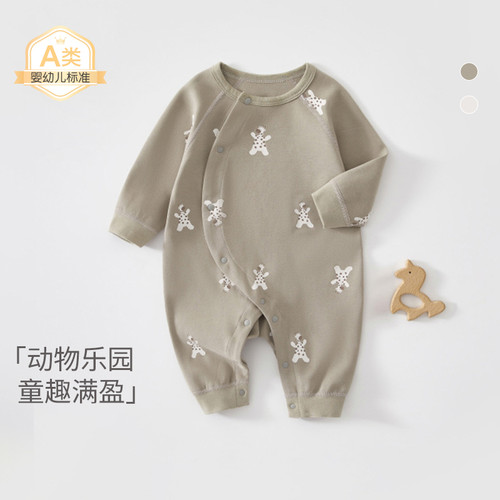 婴儿连体衣春秋a类长袖新生儿连身爬服韩版宝宝衣服舒绒婴儿衣服