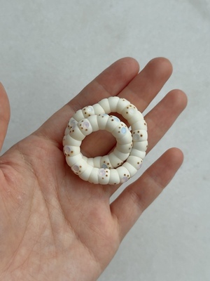 【奶糖欧泊】白玉菩提大肠小肠镶嵌彩锆卡8mm手串送人生日礼物盘