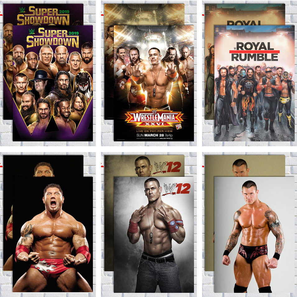 格斗摔跤海报 搏击拳击挂画图兰迪奥顿/约翰塞纳/送葬者/巴蒂斯塔