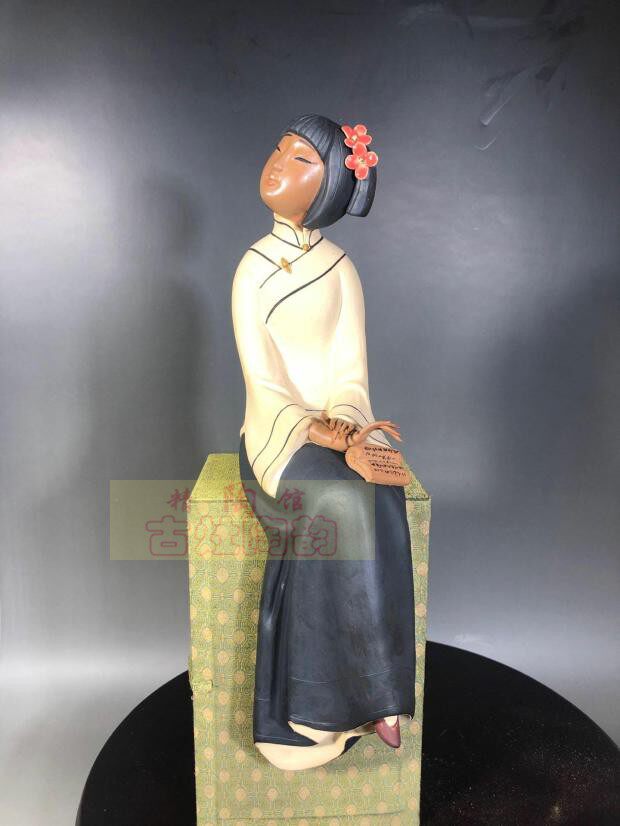 陶瓷工艺品石湾公仔家居装饰品礼品客厅中式古典摆件读书女促销
