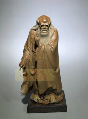陶瓷工艺品石湾公仔家居装饰品礼品客厅招财人物摆件老子讲学促销