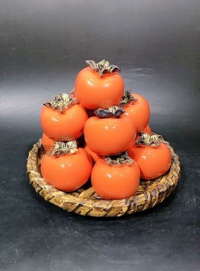 桌面水果摆件大柿子盆新品