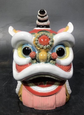 石湾陶瓷工艺品公仔家居装饰品礼品客厅书房开张摆件狮头摆件促销